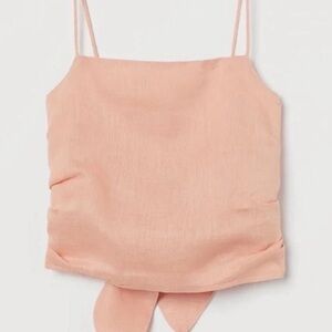 NWT H&M Peach Cropped Linen Tank